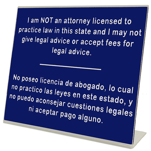 I Am Not a Lawyer Mississippi Notary Desk Sign