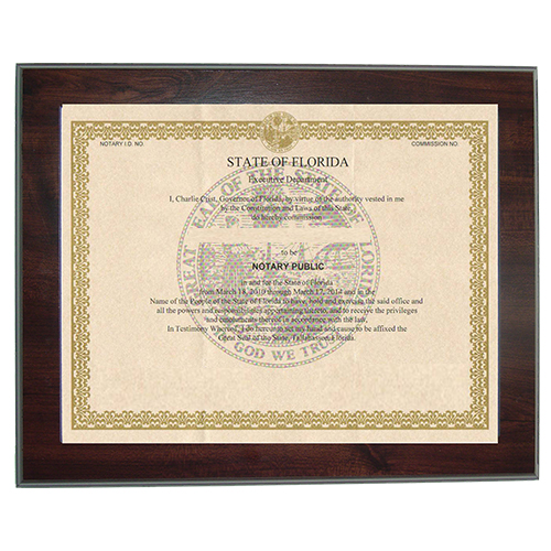 Mississippi Notary Commission Certificate Frame 8.5 x 11 Inches