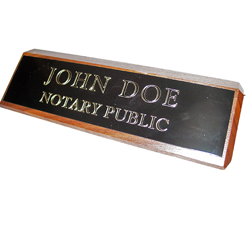 Mississippi Notary Walnut Desk Sign