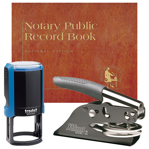 The Mississippi notary supplies deluxe package contains everything you need, to perform your notarial duties correctly and efficiently. The Mississippi notary supplies deluxe package includes Mississippi E-Z handheld notary seal embosser, Mississippi notary Stamp, and Mississippi notary record. The notary seal produces thousands of perfect and consistent notary seal impressions. The notary stamp is available in several case colors and five ink colors, produces thousands of perfect and consistent notary stamp impressions, stamp-after-stamp, without the need for an ink pad or re-inking. The modern, ergonomic design of this stamp soft-touch exterior fits comfortably in your hand and with gentle pressure produces the sharpest Mississippi notary stamp impression with ease. An index label allows you to quickly identify your notary stamp and ensures a right-side-up impression. A clear base positioning window guarantees accurate placement of your notary stamp on documents. With the click of a button, the ink pad - which is built into the notary stamp - can easily be accessed for changing or refilling. This E-Z notary seal embosser has a dual cam mechanism in the lever, which provides added leverage so that you can make with ease and little pressure a clear and crisp raised notary seal impression every time even on thick cardstock paper.